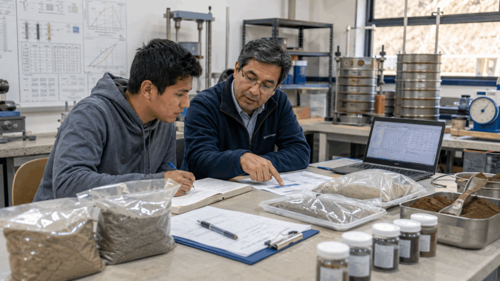 Asesoría de tesis en geotecnia con análisis de ensayos de laboratorio de suelos